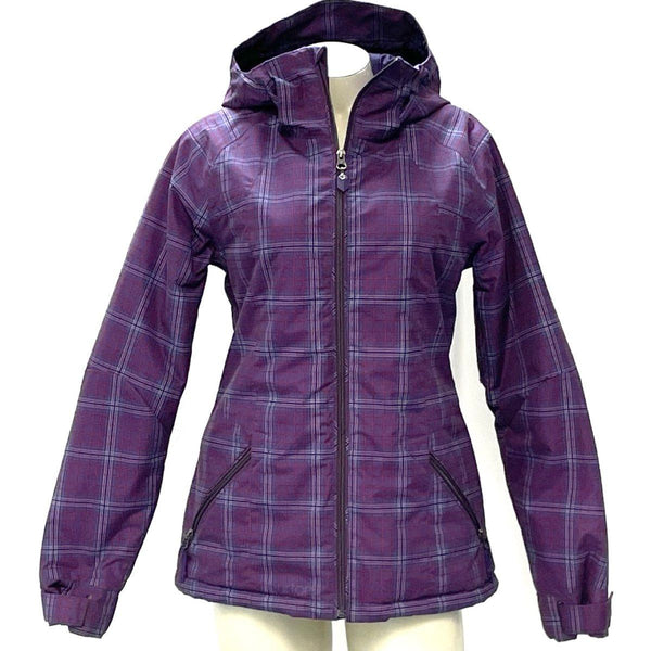 Wmns Burton Purple Plaid Insulated Rain Jacket Sz S