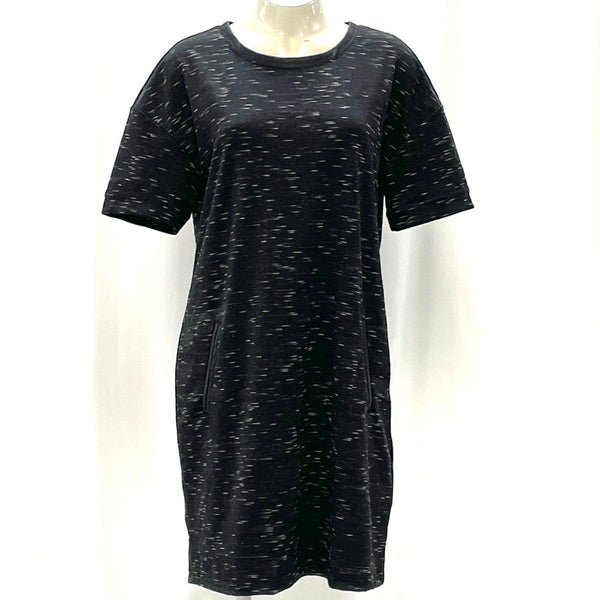 Wmns NWT Banana Republic Black Flecked T-Shirt Dress Sz 12
