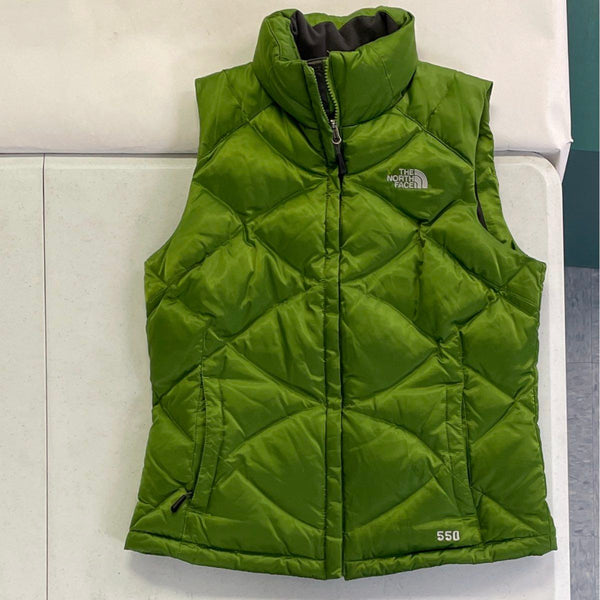 Wmns The North Face Green Quilted Down Vest Sz S