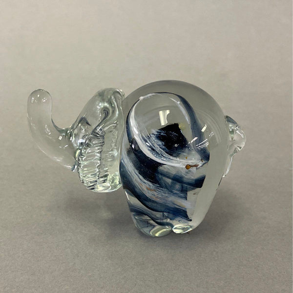 Kerry Glass Blue Swirl Mini Elephant Figurine
