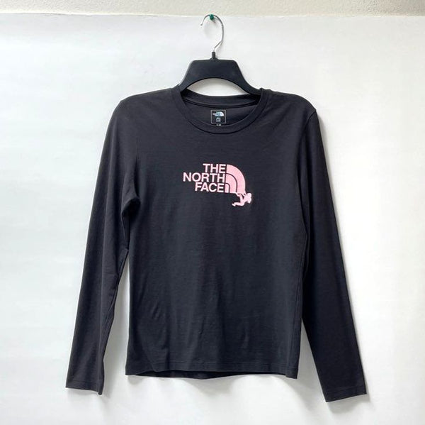 Women's The North Face 100% Cotton Black / Pink Long Sleeve Logo Shirt Size S