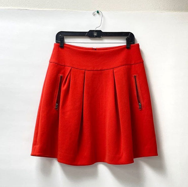 Women's Maeve Anthropologie Red Flare Mini Skirt w/ Pockets Size 10