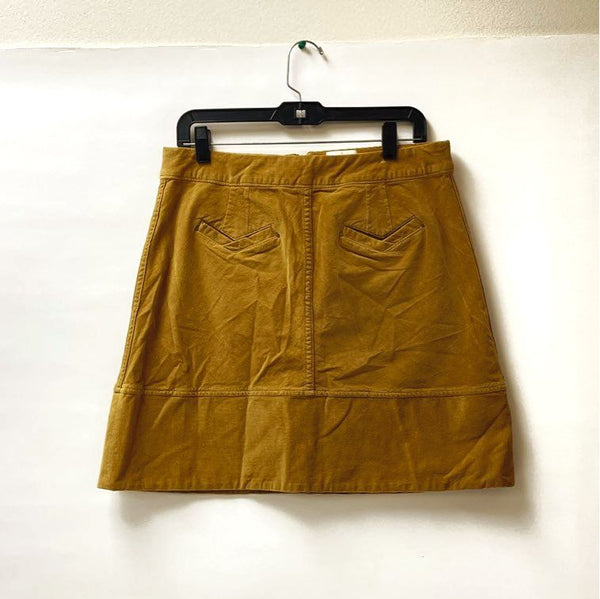 Women's Maeve Anthropologie Tan Corduroy High-Waisted Mini Skirt Size 12