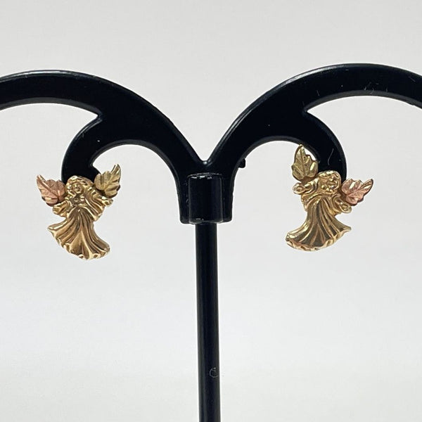 10K Multi-Color Gold Sweet Angel Stud Earrings 1.3g