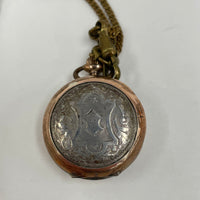 Antique Cylindre 10 Rubis Silver Case Pocket Watch W/ Fob Chain and Original Box