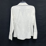 NWT Wmns ANN TAYLOR 100% Cotton White Low Cut Long Sleeve Button Up Shirt Sz 4