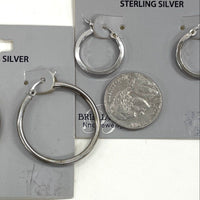 925 Sterling Silver Like New 2 Pair Of Hoop Earrings 5.76 Grams