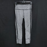 Wmns LULULEMON Black & White Pattern Hit It 7/8 Tight Mesh Panel Leggings Sz 8