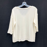 NWT Wmns J. JILL Cream 3/4 Sleeve Loose Lightweight Basic Cardigan Sweater Sz SP