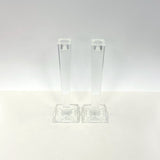 Oleg Cassini 10" Alanna Crystal Candlesticks Engraved with Signature Set of 2