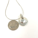 30" Sterling Silver Stamped Design Double Circle Pendant Necklace 17.12 grams