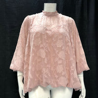 NWT Wmns TORRID Dusty Pink Floral Chiffon Puff Sleeve Sweetheart Blouse Sz 4X