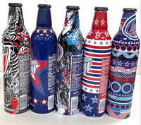 10pc Mountain Dew Patriotic & Green Label Collectible Sealed Aluminum Bottle Lot