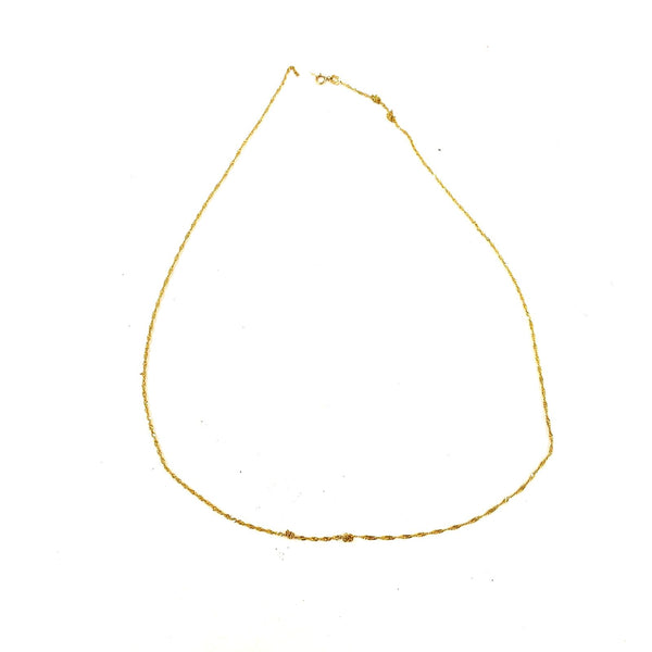10K Yellow Gold 0.6mm Singapore Chain 19" Necklace for Scrap - 1.19g