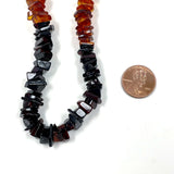 8-12mm Amber Nugget Graduated Color Ombre Necklace 20"