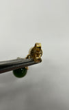 14K Yellow Gold Pearl & Jade Delicate Post Dangle Earrings, 1.23g