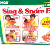 VNTG NOS Tyco Sesame Street Sing & Snore Talking Ernie Stuffed Doll