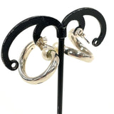 Unique Sterling Silver Oval Tube Twist Earrings w Light-Grey/Yellow Pearls 6.33g