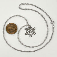 Sterling Silver 18" Openwork Snowflake Pendant Necklace, 4.38g