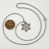 Sterling Silver 18" Openwork Snowflake Pendant Necklace, 4.38g