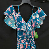 NWT Wmns LILLY PULITZER Blue & Pink Patterned Ruffle Emilea Jumpsuit Sz S