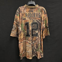 Mens REEBOK Green Bay Packers Realtree Aaron Rodgers NFL Football Jersey Sz XL