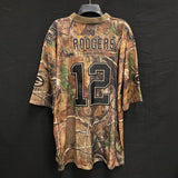 Mens REEBOK Green Bay Packers Realtree Aaron Rodgers NFL Football Jersey Sz XL