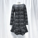 NWT Wmns BANANA REPUBLIC Black & White Heather Knee Length Dress Sz 10 MSRP$130