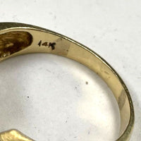 14K Yellow Gold Marquis Cut CZ Ring Size 8 - 6.78g