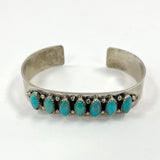 Sterling Silver E. Kee Signed Turquoise Southwestern Cuff Bracelet, 31.74g