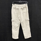 Wmns SANCTUARY x ANTHROPOLOGIE Linen Blend Gray & White Striped Pants Sz XS