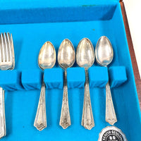 30pc American Silver Co/International Dorset Silverplated Flatware Set w/Case