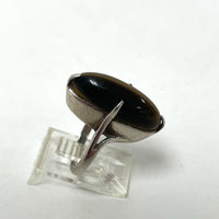 Sterling Silver Elongated Oval Tiger's Eye Ring Size 4.75, 4.85g