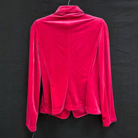 NWT Wmns TOMMY HILFIGER Bright Pink Velour Velvet Blazer Jacket Sz 2 MSRP$149
