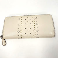 Coach 57232 Off White Bandana Rivets Accordion Zip Around Wallet