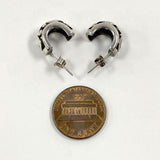 13.5mm Sterling Silver Openwork Scroll Design Hoop Post Earrings 3.45 grams