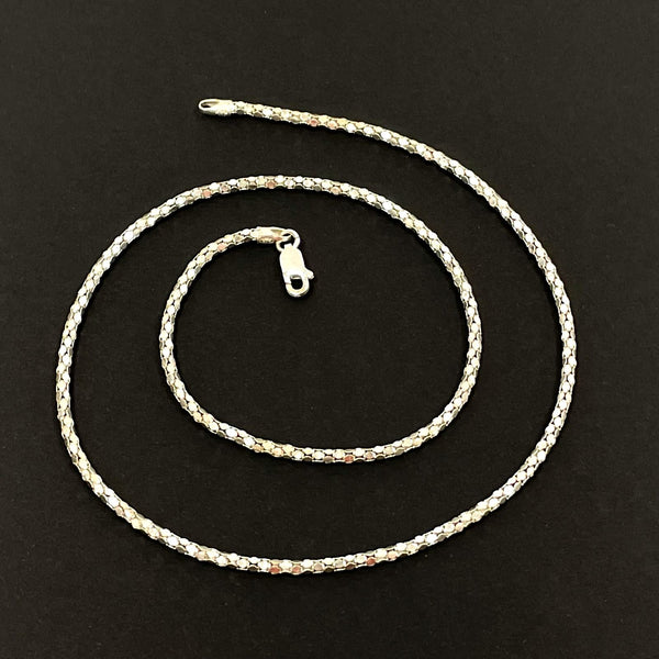 18" Sterling Silver 2.15mm Popcorn Chain Necklace, 4.68g