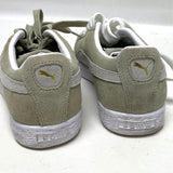 Puma Suede Sage Green & White Lace Up Flat Bottom Shoes Women’s Sz 8