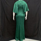 NWT Wmns RICKIE FREEMAN TERI JON Emerald Green Formal Cape Dress Sz 12 MSRP$560