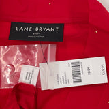 NWT Lane Bryant Red & Gold Dot Tie Neck Blouse Women’s Sz 22/24