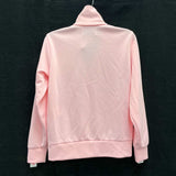 Wmns STAR GOLDEN GOOSE Pink & White Athletic Zip Up Mock Neck Sweater Sz XS