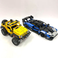 2 Constructed LEGO Technic Vehicles; 42122 Jeep Wrangler 42123 McLaren Senna GTR