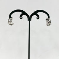 13.5mm Sterling Silver Openwork Scroll Design Hoop Post Earrings 3.45 grams
