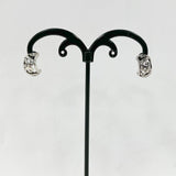 13.5mm Sterling Silver Openwork Scroll Design Hoop Post Earrings 3.45 grams