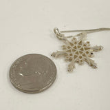 Sterling Silver 17.75" Openwork Snowflake Pendant Necklace, 3.8g