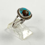 Sterling Silver & Turquoise Ring Size 7.5 - 3.16g
