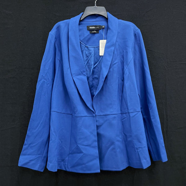 NWT Wmns TORRID Studio Cobalt Blue Ponte Peplum Blazer Jacket Sz 4X MSRP$69.5