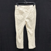 NWT Wmns CHICOS Cream Sateen Slim Leg Crop Pants Sz 2 MSRP$89