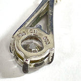 Sterling Silver Simple 18" CZ Drop Pendant Necklace, 2.36g