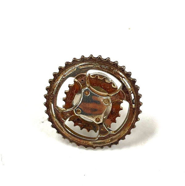 Sterling Silver Steampunk Style Gear Tie Tack/Pin, 2.74g